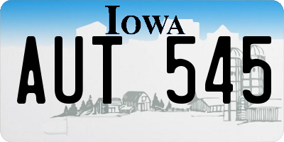 IA license plate AUT545