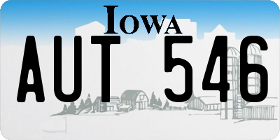 IA license plate AUT546