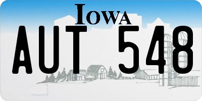 IA license plate AUT548