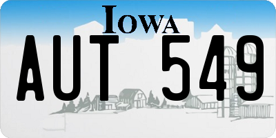 IA license plate AUT549