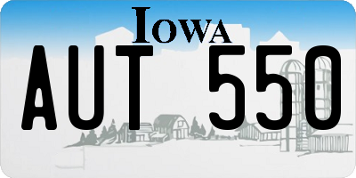 IA license plate AUT550