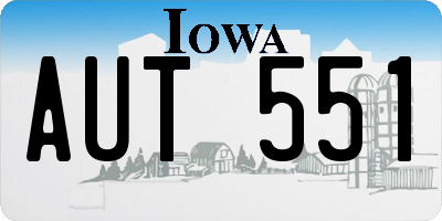 IA license plate AUT551