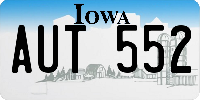 IA license plate AUT552