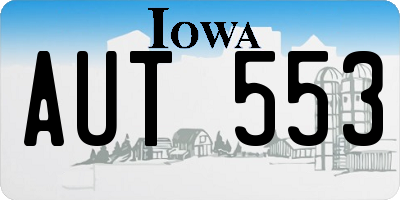 IA license plate AUT553
