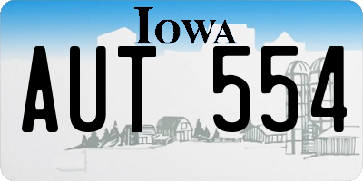 IA license plate AUT554