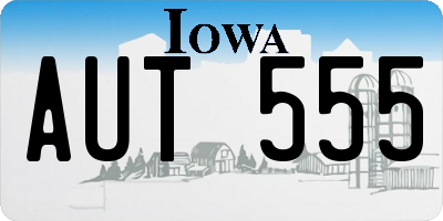 IA license plate AUT555