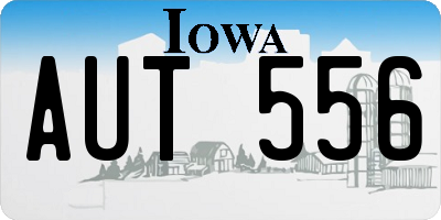 IA license plate AUT556