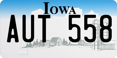 IA license plate AUT558