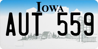 IA license plate AUT559