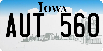 IA license plate AUT560