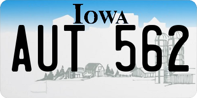 IA license plate AUT562