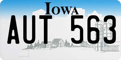 IA license plate AUT563