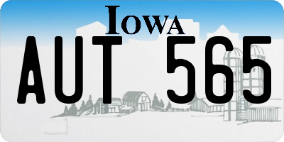 IA license plate AUT565
