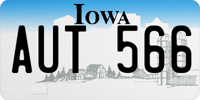 IA license plate AUT566