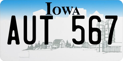IA license plate AUT567