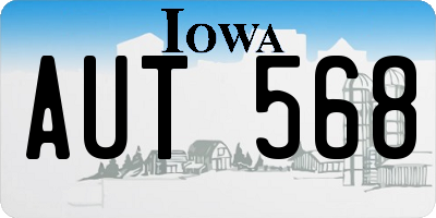 IA license plate AUT568