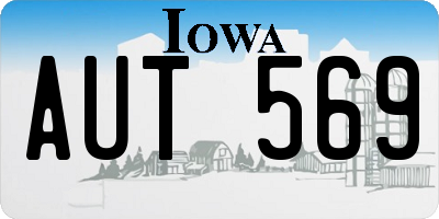 IA license plate AUT569