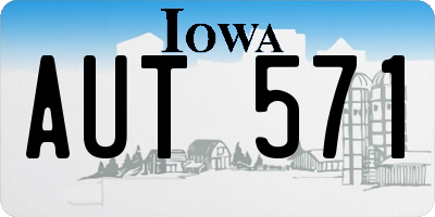 IA license plate AUT571