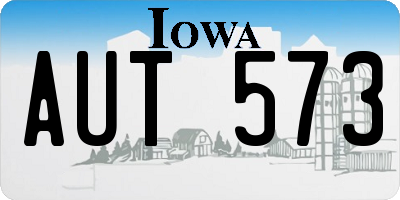 IA license plate AUT573