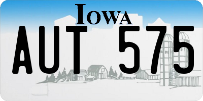 IA license plate AUT575