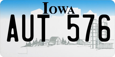 IA license plate AUT576