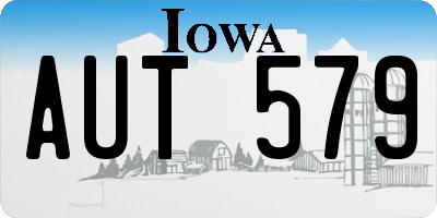 IA license plate AUT579