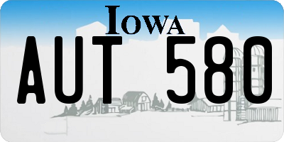IA license plate AUT580