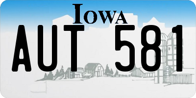 IA license plate AUT581