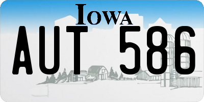 IA license plate AUT586