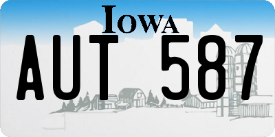 IA license plate AUT587