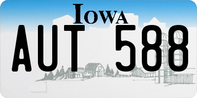IA license plate AUT588