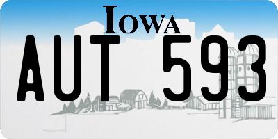 IA license plate AUT593