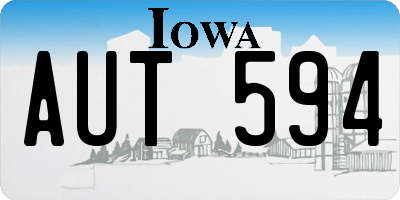 IA license plate AUT594