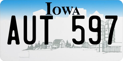 IA license plate AUT597