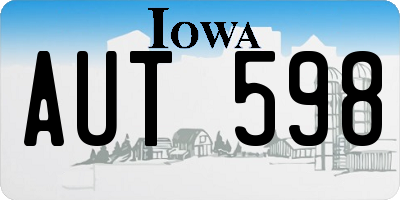 IA license plate AUT598