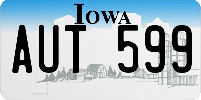 IA license plate AUT599