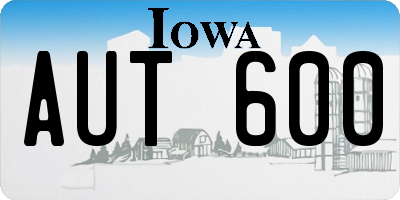 IA license plate AUT600