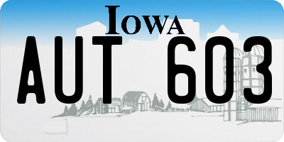 IA license plate AUT603