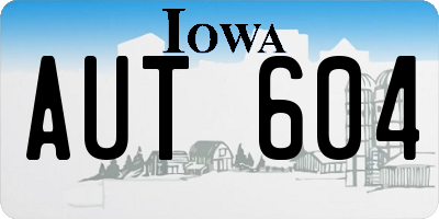 IA license plate AUT604