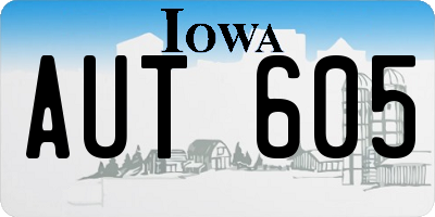 IA license plate AUT605