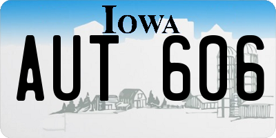 IA license plate AUT606