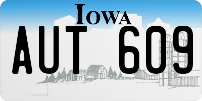 IA license plate AUT609