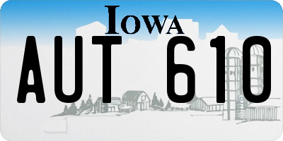 IA license plate AUT610