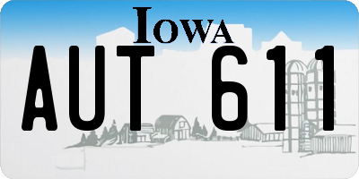 IA license plate AUT611