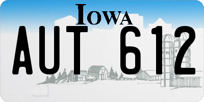 IA license plate AUT612