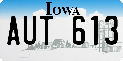 IA license plate AUT613