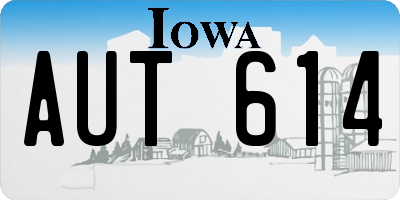 IA license plate AUT614