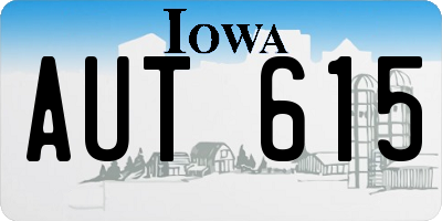 IA license plate AUT615