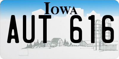 IA license plate AUT616