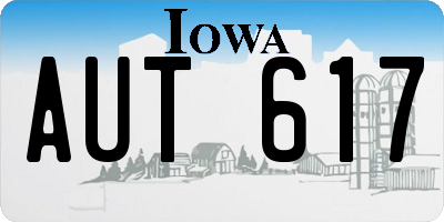 IA license plate AUT617